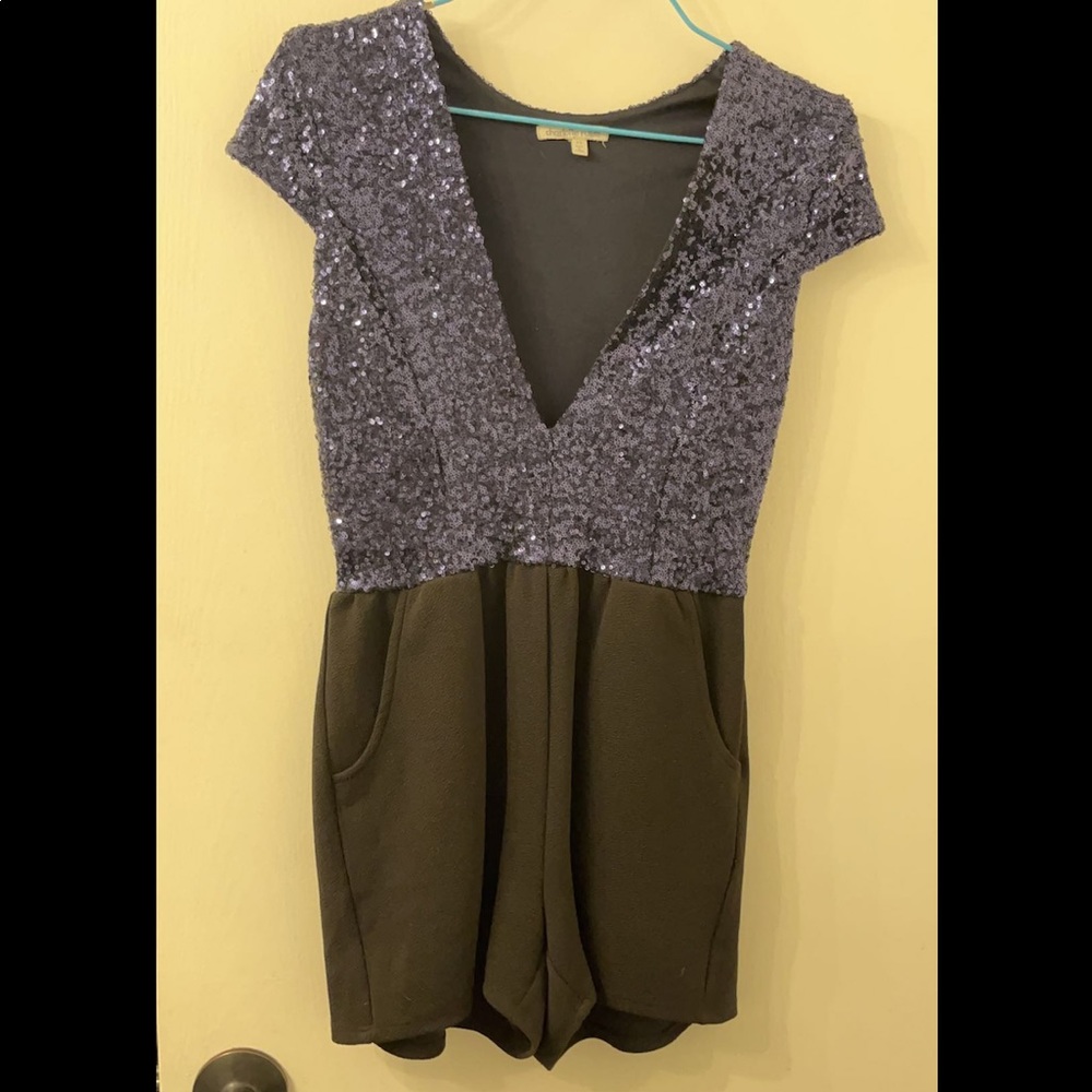 Blue Sequin Romper